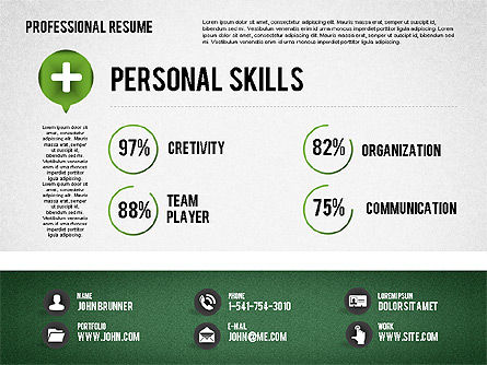 Modèle de CV professionnel, Diapositive 5, 01833, Modèles de présentations — PoweredTemplate.com