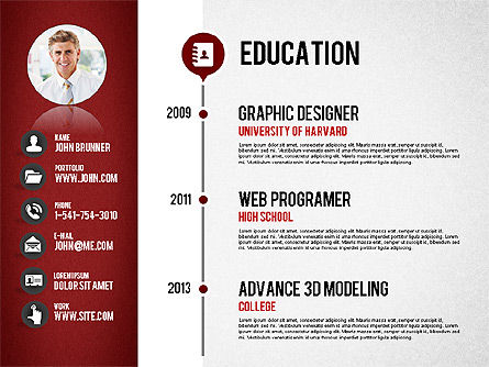 Modello di curriculum professionale, Slide 6, 01833, Modelli Presentazione — PoweredTemplate.com