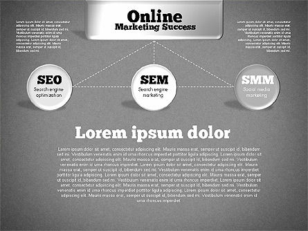 Online diagrama de sucesso de marketing, Deslizar 12, 01837, Organogramas — PoweredTemplate.com