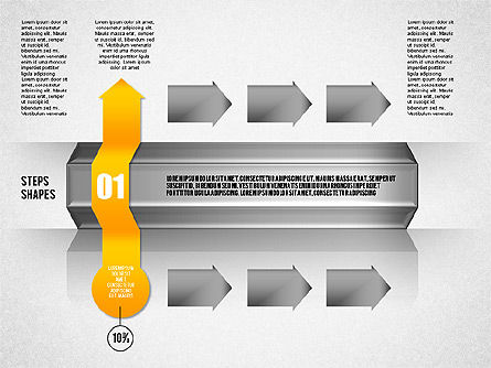 4 Langkah Diagram Proses, Templat PowerPoint, 01838, Diagram Proses — PoweredTemplate.com