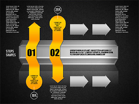 4 passi diagramma di processo, Slide 10, 01838, Diagrammi di Processo — PoweredTemplate.com
