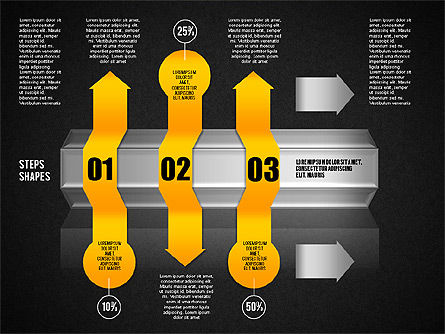 4 Langkah Diagram Proses, Slide 11, 01838, Diagram Proses — PoweredTemplate.com
