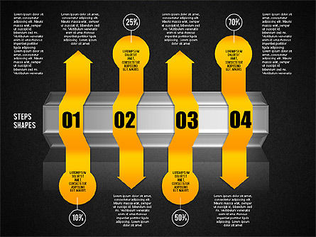 Diagrama del proceso de 4 pasos, Diapositiva 12, 01838, Diagramas de proceso — PoweredTemplate.com