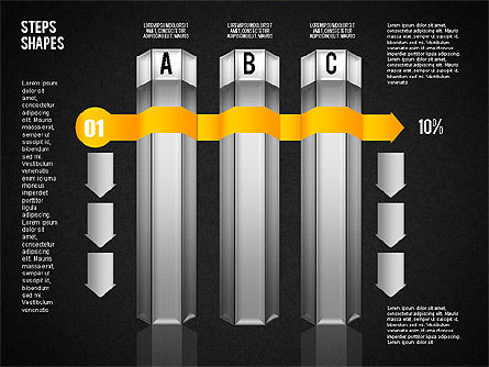 4 단계 공정도, 슬라이드 13, 01838, 프로세스 도표 — PoweredTemplate.com