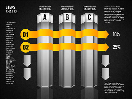 Diagrama del proceso de 4 pasos, Diapositiva 14, 01838, Diagramas de proceso — PoweredTemplate.com