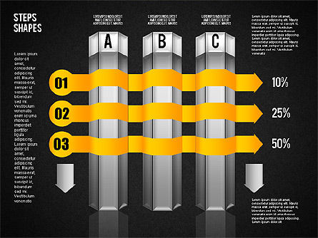 4 단계 공정도, 슬라이드 15, 01838, 프로세스 도표 — PoweredTemplate.com