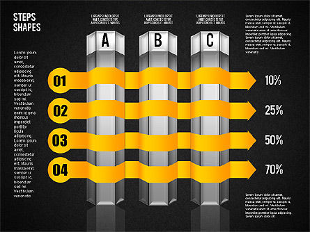 Diagrama del proceso de 4 pasos, Diapositiva 16, 01838, Diagramas de proceso — PoweredTemplate.com
