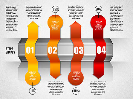 Diagrama del proceso de 4 pasos, Diapositiva 4, 01838, Diagramas de proceso — PoweredTemplate.com