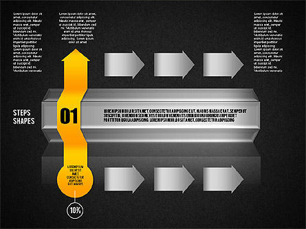 Diagrama del proceso de 4 pasos, Diapositiva 9, 01838, Diagramas de proceso — PoweredTemplate.com