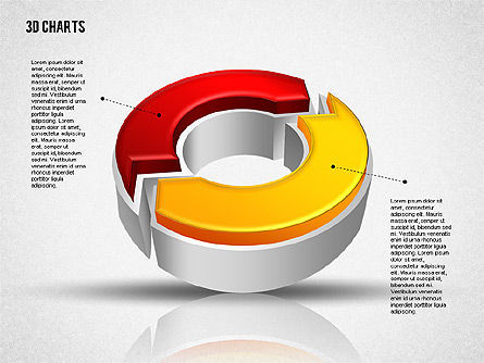 3d diagramas de coleta, Modelo do PowerPoint, 01839, Formas — PoweredTemplate.com