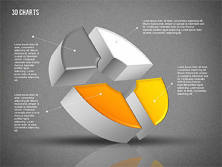 3D 다이어그램 컬렉션, 슬라이드 13, 01839, 모양 — PoweredTemplate.com