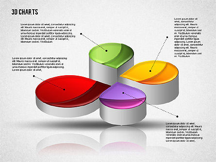 3d diagramas de coleta, Deslizar 4, 01839, Formas — PoweredTemplate.com