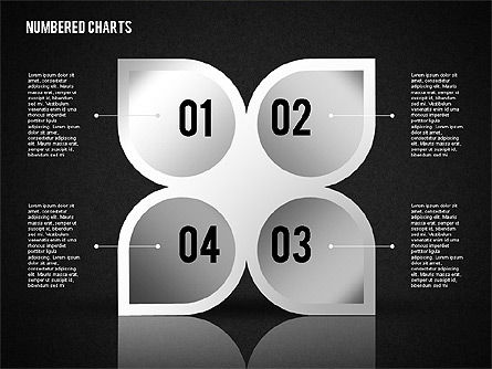 Formas numeradas en color gris, Diapositiva 10, 01842, Formas — PoweredTemplate.com