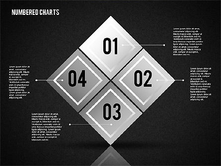 Formas numeradas en color gris, Diapositiva 12, 01842, Formas — PoweredTemplate.com