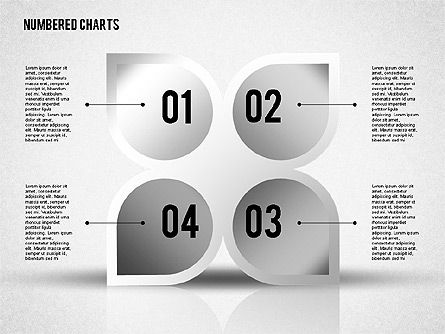Genummerde vormen in grijze kleur, Dia 2, 01842, Figuren — PoweredTemplate.com
