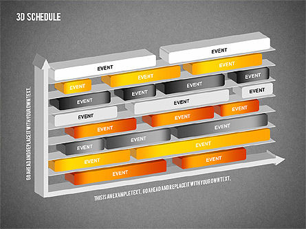 3D Schedule Diagram, Slide 10, 01844, Timelines & Calendars — PoweredTemplate.com