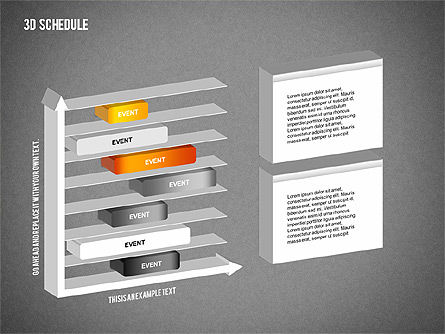 3D Schedule Diagram, Slide 11, 01844, Timelines & Calendars — PoweredTemplate.com