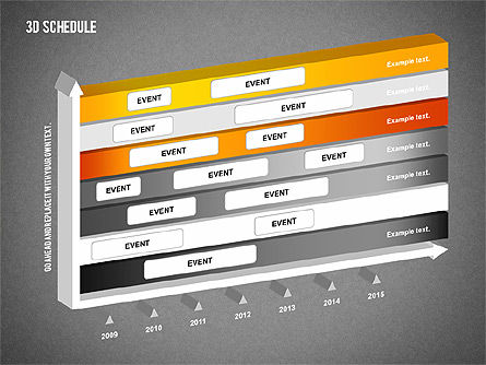 3D Zeitplan Diagramm, Folie 13, 01844, Timelines & Calendars — PoweredTemplate.com