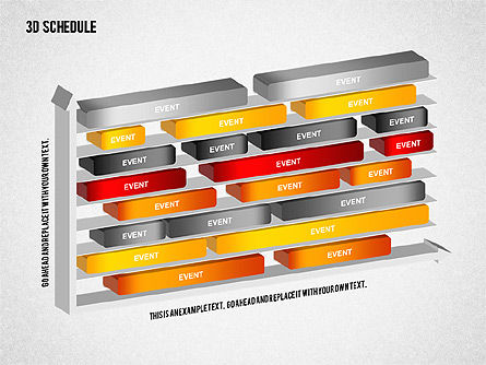 3D Schedule Diagram, Slide 2, 01844, Timelines & Calendars — PoweredTemplate.com