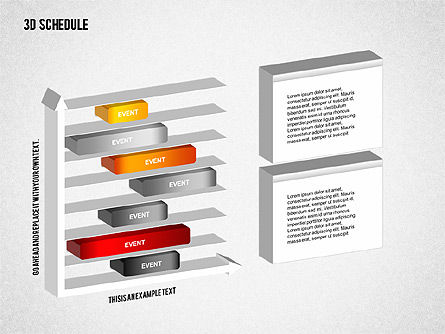 3D Schedule Diagram, Slide 3, 01844, Timelines & Calendars — PoweredTemplate.com
