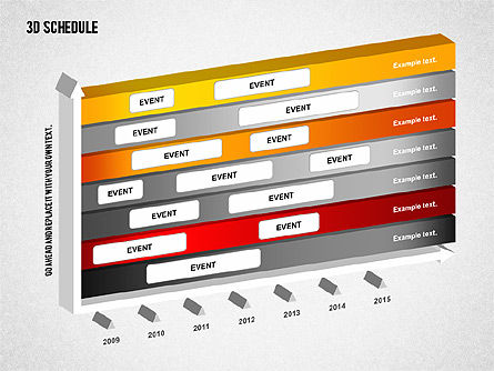 3d esquema cronograma, Deslizar 5, 01844, Timelines & Calendars — PoweredTemplate.com