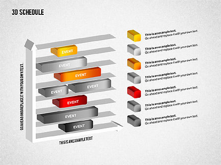 3D Schedule Diagram, Slide 6, 01844, Timelines & Calendars — PoweredTemplate.com