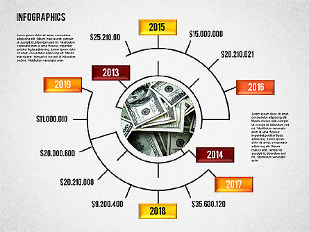 Presentatie infographics, PowerPoint-sjabloon, 01846, Businessmodellen — PoweredTemplate.com