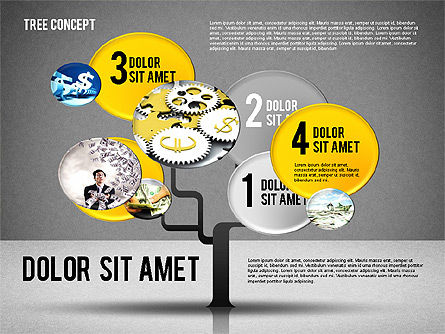 Concepto del árbol de negocio, Diapositiva 13, 01848, Diagramas de la etapa — PoweredTemplate.com