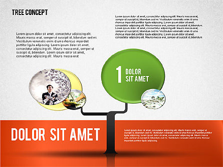 Concept d'arbre d'affaires, Diapositive 2, 01848, Schémas d'étapes — PoweredTemplate.com
