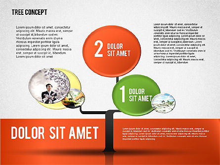 Concept d'arbre d'affaires, Diapositive 3, 01848, Schémas d'étapes — PoweredTemplate.com