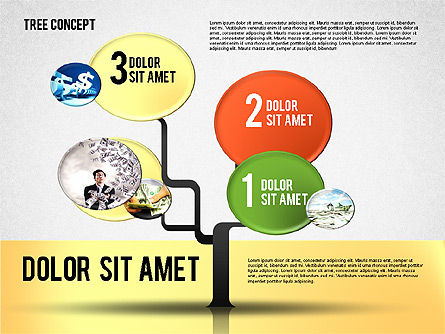Concept d'arbre d'affaires, Diapositive 4, 01848, Schémas d'étapes — PoweredTemplate.com