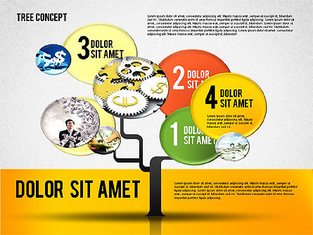 Concept d'arbre d'affaires, Diapositive 5, 01848, Schémas d'étapes — PoweredTemplate.com
