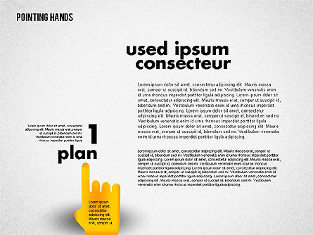 Apuntando manos, Plantilla de PowerPoint, 01850, Diagramas de la etapa — PoweredTemplate.com