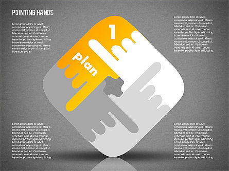 Pointer les mains, Diapositive 13, 01850, Schémas d'étapes — PoweredTemplate.com