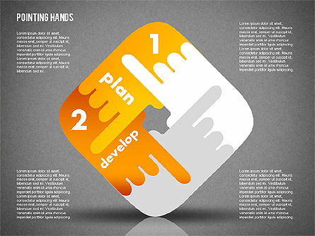 Pontagem de mãos, Deslizar 14, 01850, Diagramas de Etapas — PoweredTemplate.com