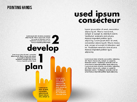 Pointer les mains, Diapositive 2, 01850, Schémas d'étapes — PoweredTemplate.com