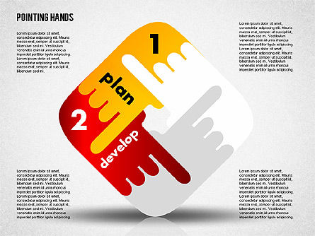 Pointer les mains, Diapositive 6, 01850, Schémas d'étapes — PoweredTemplate.com