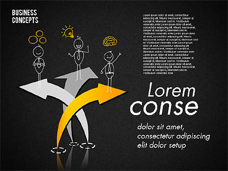 Colección Stickman, Diapositiva 11, 01854, Formas — PoweredTemplate.com