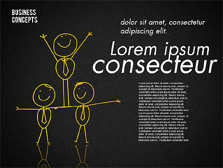 Colección Stickman, Diapositiva 13, 01854, Formas — PoweredTemplate.com
