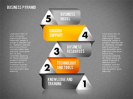 비즈니스 피라미드 다이어그램, 슬라이드 13, 01857, 단계 도표 — PoweredTemplate.com