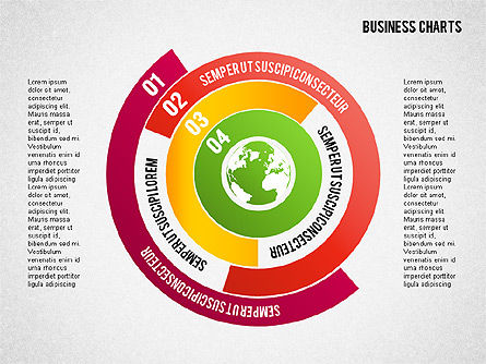 Grafiek met globe, PowerPoint-sjabloon, 01858, Businessmodellen — PoweredTemplate.com
