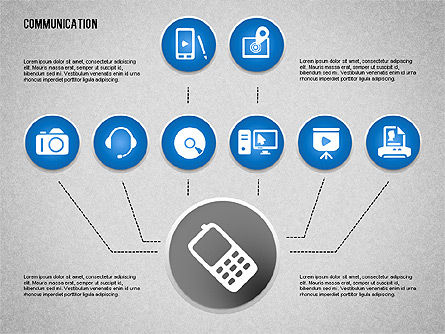 Ícones de comunicação e mídia, Deslizar 8, 01862, Ícones — PoweredTemplate.com