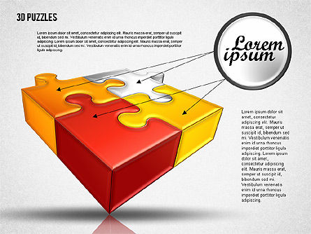Ensemble de puzzle 3d, Modele PowerPoint, 01866, Schémas puzzle — PoweredTemplate.com