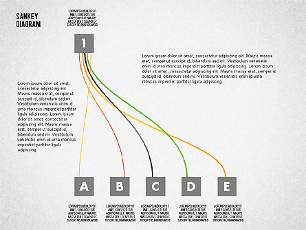 Sankey diagramma Toolbox, Modello PowerPoint, 01873, Diagrammi di Processo — PoweredTemplate.com