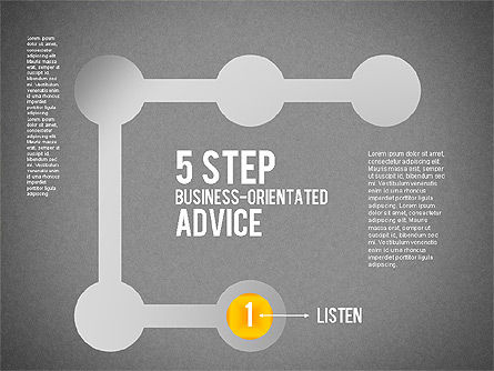 5段階のビジネス指向のアドバイス, スライド 16, 01875, 段階図 — PoweredTemplate.com