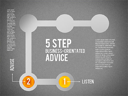 5 단계 비즈니스 중심 조언, 슬라이드 17, 01875, 단계 도표 — PoweredTemplate.com