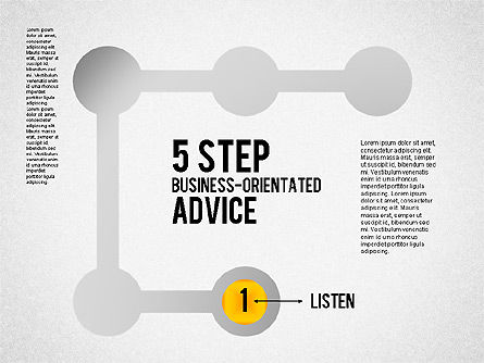 5 단계 비즈니스 중심 조언, 슬라이드 6, 01875, 단계 도표 — PoweredTemplate.com