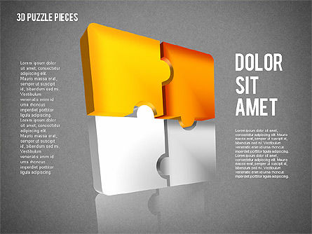 3d puzzleteile, Folie 14, 01879, Puzzle-Diagramme — PoweredTemplate.com