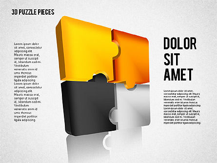 Piezas del rompecabezas 3D, Diapositiva 7, 01879, Diagramas de puzzle — PoweredTemplate.com