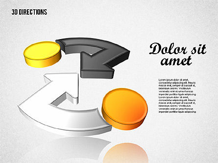  Três setas dimensionais, Modelo do PowerPoint, 01881, Formas — PoweredTemplate.com